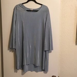 Pleated high, low baby blue pleated top, can also be worn as a dress.